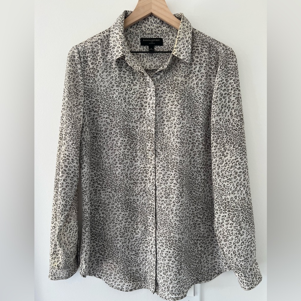 Banana Republic Classic Long-sleeve Button Up - Animal Print